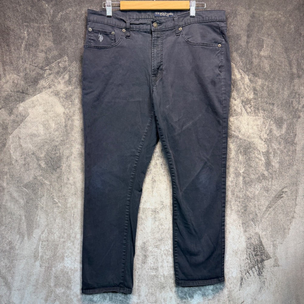 U.S. Polo Assn Pants Mens Gray Regular 38x30 Activate Stretch Casual Chino